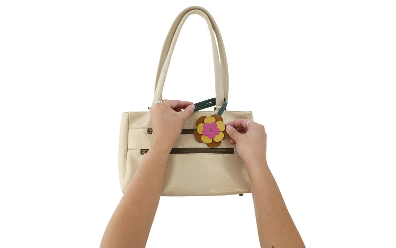Yellow Multi Daisy Bag Charm, , large